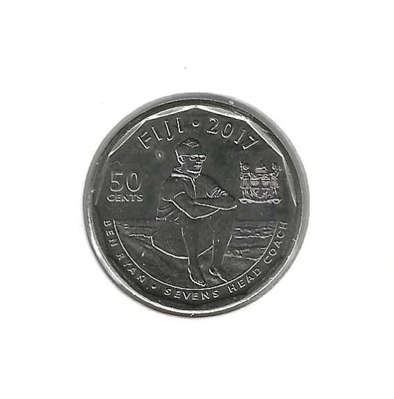 Fiji, 50 Cents 2017, National rugby sevens team., Timbres & Monnaies, Monnaies | Océanie, Enlèvement ou Envoi, Monnaie en vrac