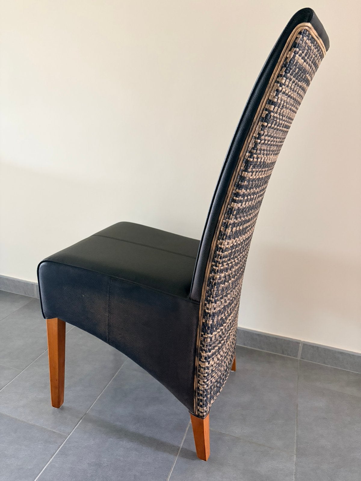 6 landelijke eetkamerstoelen zeer goede staat, Huis en Inrichting, Ophalen, Gebruikt, Zwart, Landelijk