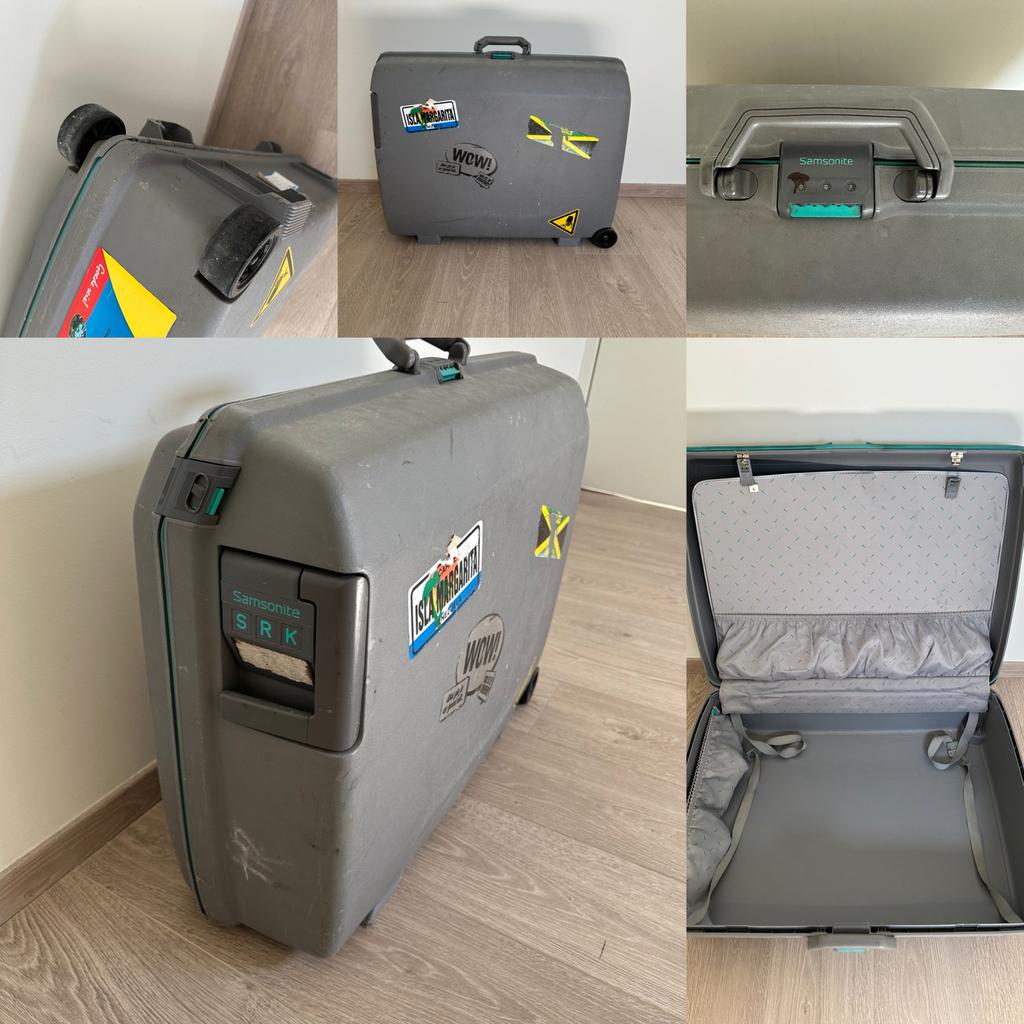 Valise vintage grise Samsonite 1x, Enlèvement, Utilisé, Plastique dur, Clé