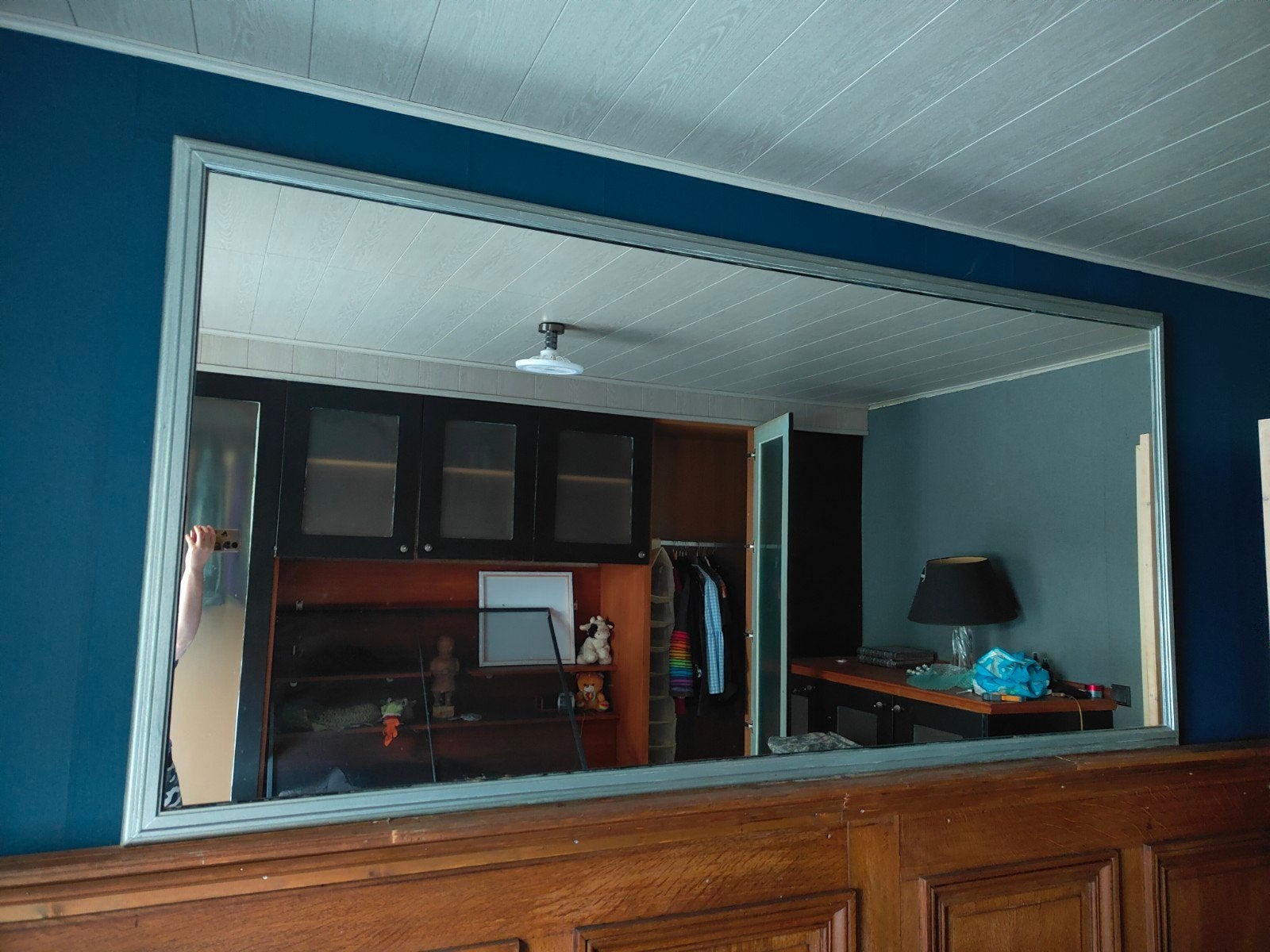 grote zware spiegel, Huis en Inrichting, Woonaccessoires | Spiegels, Ophalen, Gebruikt, 200 cm of meer, 100 tot 125 cm