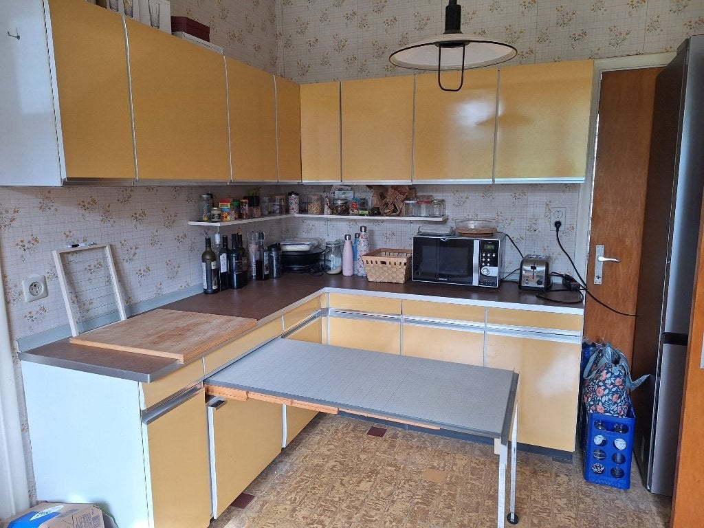 Cuisine Vintage + cuisinière électrique, 200 cm ou plus, Jaune, Moins de 100 cm, Enlèvement