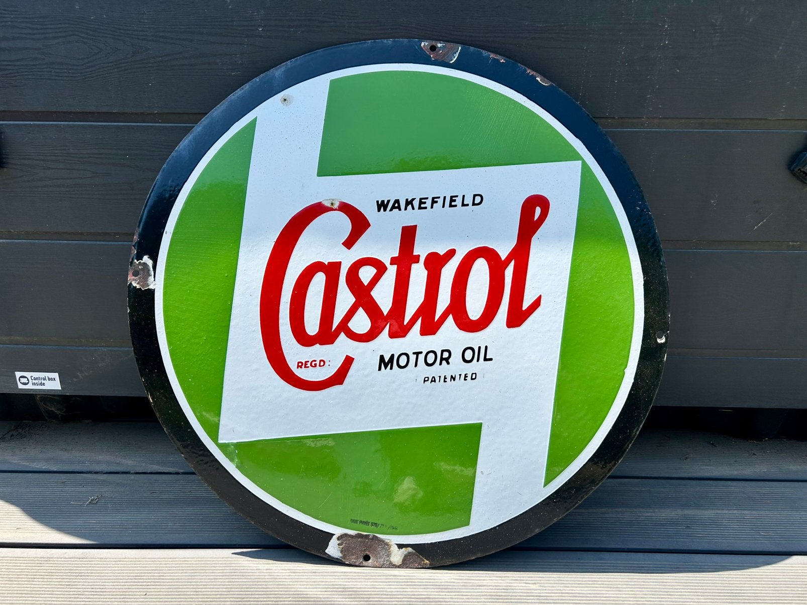 Plaque émaillée email reclame emaillebord Castrol oil huile, Collections, Marques & Objets publicitaires, Enlèvement ou Envoi