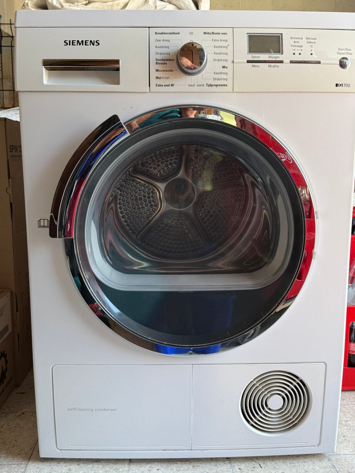 Droogkast Siemens IQ700 condensator, 6 à 8 kg, Programme laine, Chargeur frontal, Enlèvement