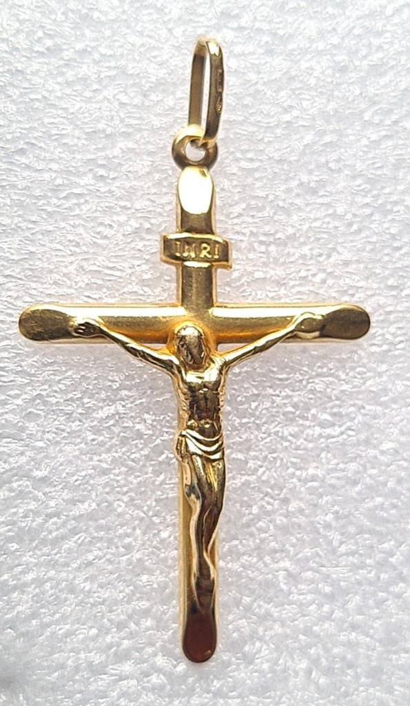Groot 18k 750 gouden kruis, Handtassen en Accessoires, Verzenden
