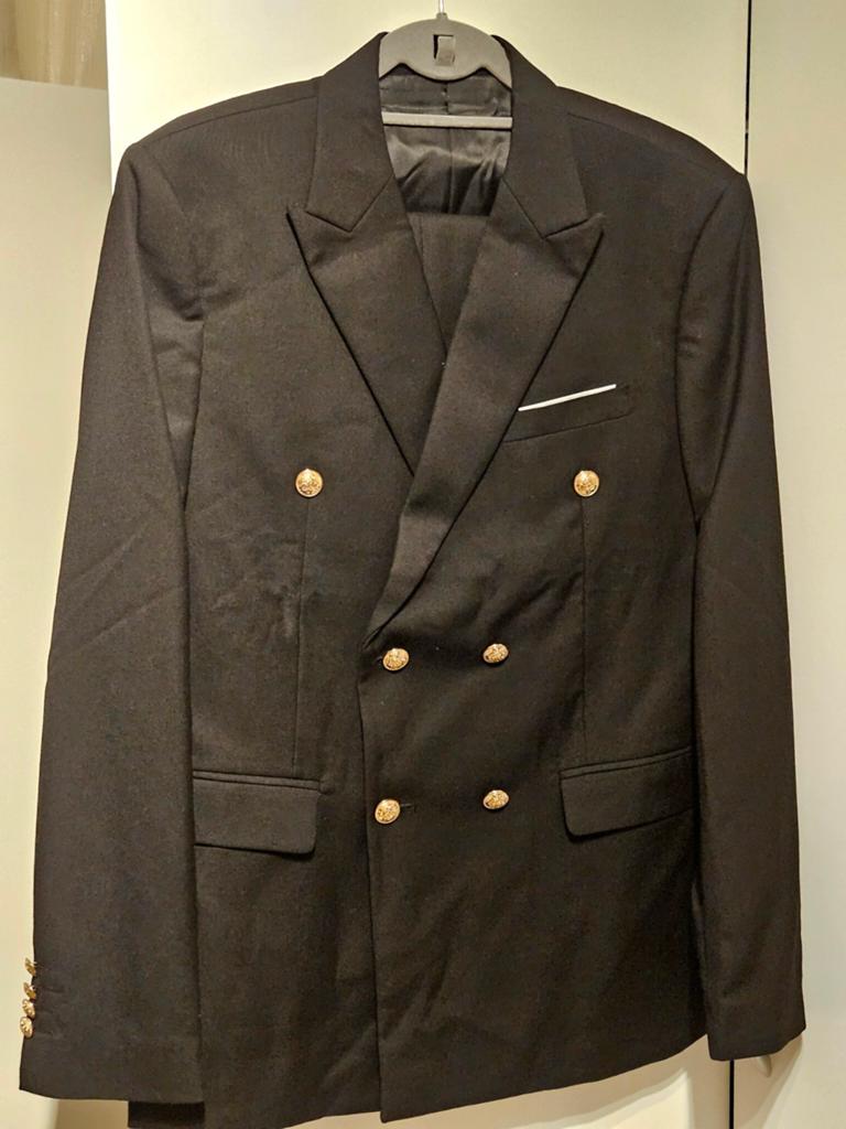 Dubbelrijig kostuum zwart - Heren (M), Enlèvement, Taille 38/40 (M), Noir