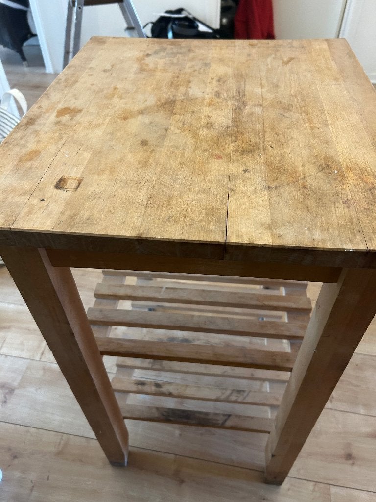 Table avec Roulette, Maison & Meubles, Beige, Moins de 100 cm, Comme neuf, Enlèvement