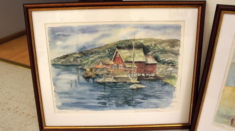 Aquarel - Lena Johanna Sjöberg., Antiek en Kunst, Kunst | Schilderijen | Klassiek, Ophalen of Verzenden