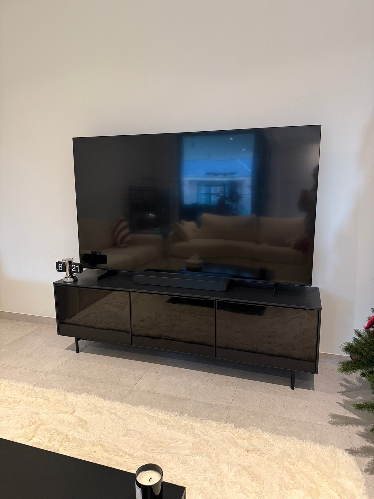 Zwarte tv-meubel 1m80, Ophalen, Zo goed als nieuw