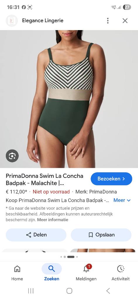 Badpak  primadonna swim, Kleding | Dames, Ophalen, Zo goed als nieuw, Badpak