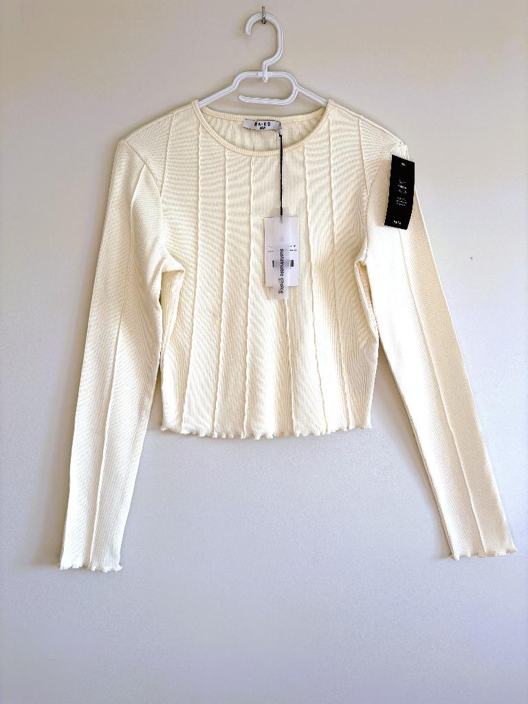 Na-kd Structured Long Sleeve Top – Nieuw met label – Maat S, Kleding | Dames, Topjes, NA-KD, Overige kleuren, Verzenden, Nieuw