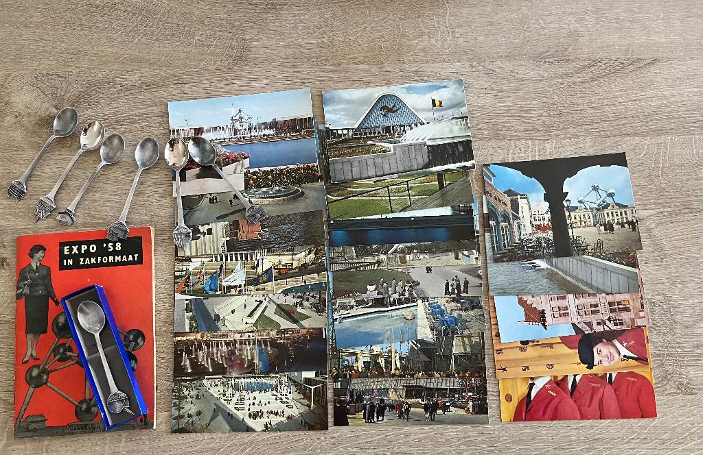 Set EXPO ‘58: boekje, postkaarten, lepels, Verzamelen, Ophalen, Overige typen