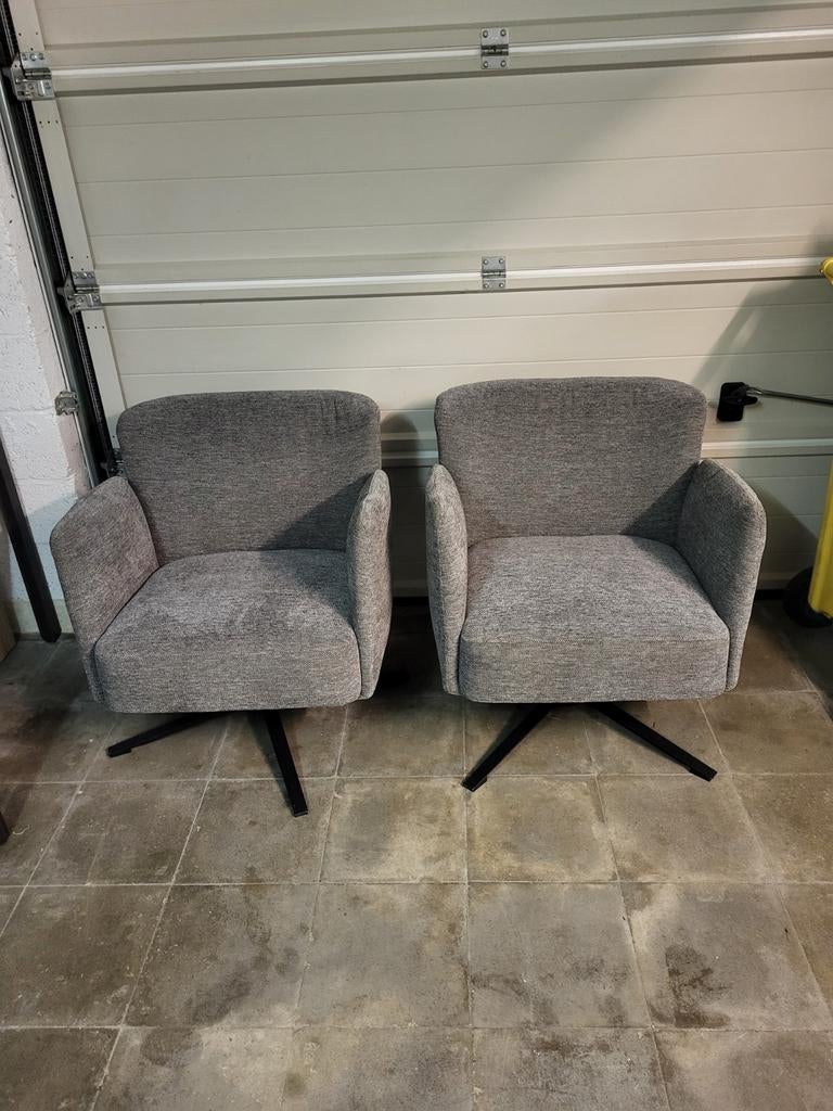 2 fauteuils pivotants gris – état impeccable, Enlèvement