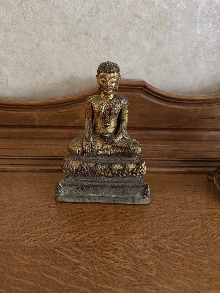 Verguld bronzen Boeddha-beeldje, Antiek en Kunst, Ophalen, Brons