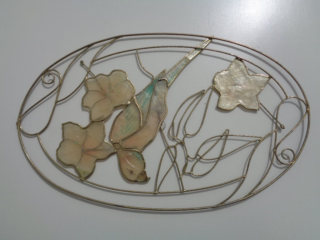 sierdecoratie met papegaai en bloem, Ophalen, Handgemaakt