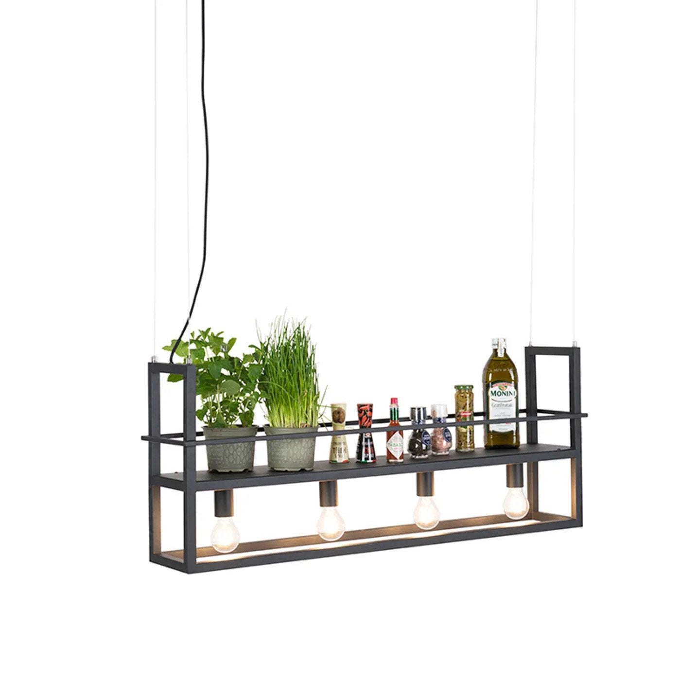 3 industriële hanglampen Cage Rack zwart incl LED-lampen, Ophalen, Industrielook, E27 (groot), Zo goed als nieuw