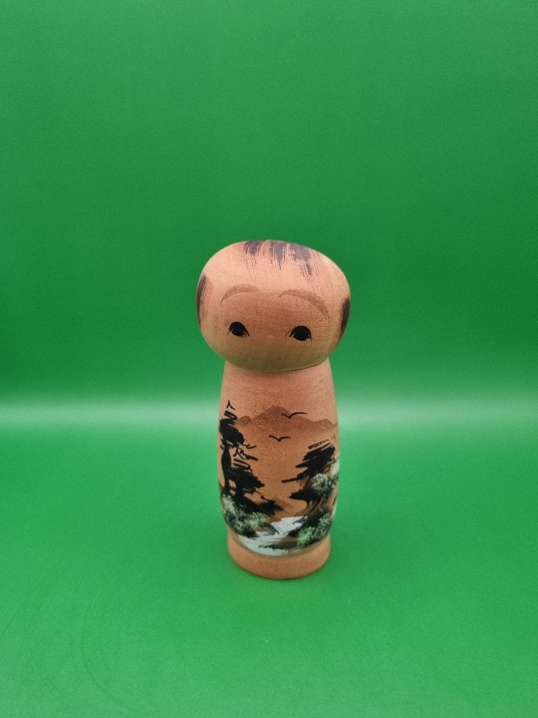 Magnifique Sōsaku kokeshi japonais, 11 cm, Enlèvement ou Envoi, Japon, Bois