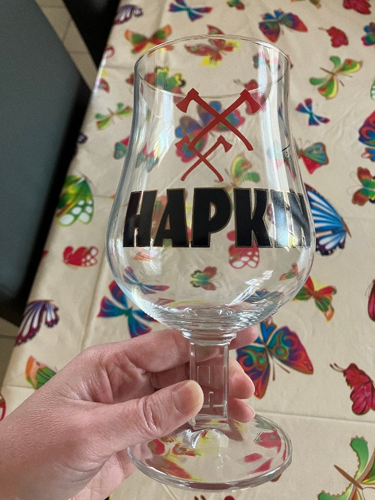 Bierglas Hapkin, Verzamelen, Ophalen of Verzenden, Bierglas