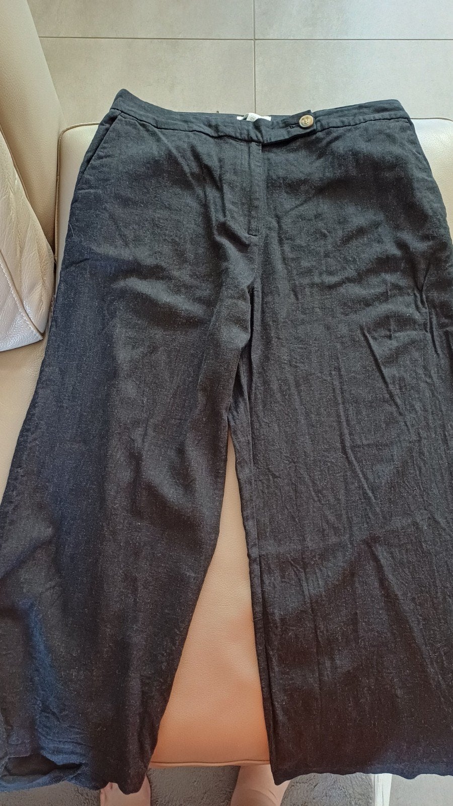 Linnen broek dames, Ophalen of Verzenden, Maat 42/44 (L), Zwart