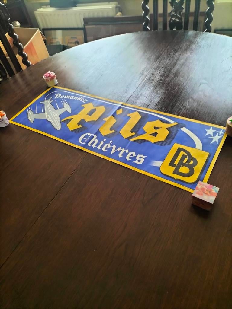 Affiche ancienne Pils Chievres DB, Collections, Enlèvement ou Envoi