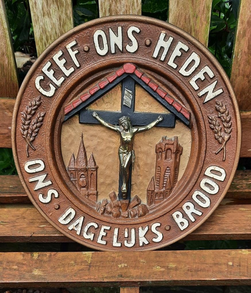 Wandbordje met kruisbeeld, Antiek en Kunst, Ophalen