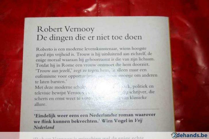 De dingen die er niet toe doen - Robert Vernooy, Livres, Romans, Utilisé, Enlèvement ou Envoi