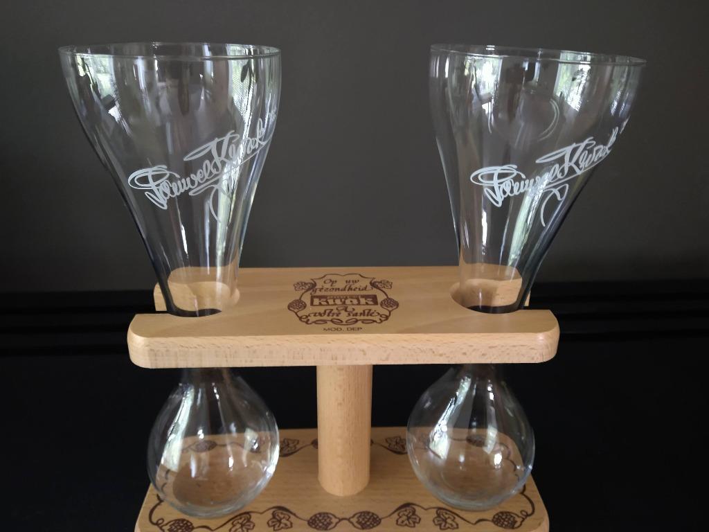 Kwak glazen met dubbele houder, Verzamelen, Ophalen, Zo goed als nieuw, Bierglas