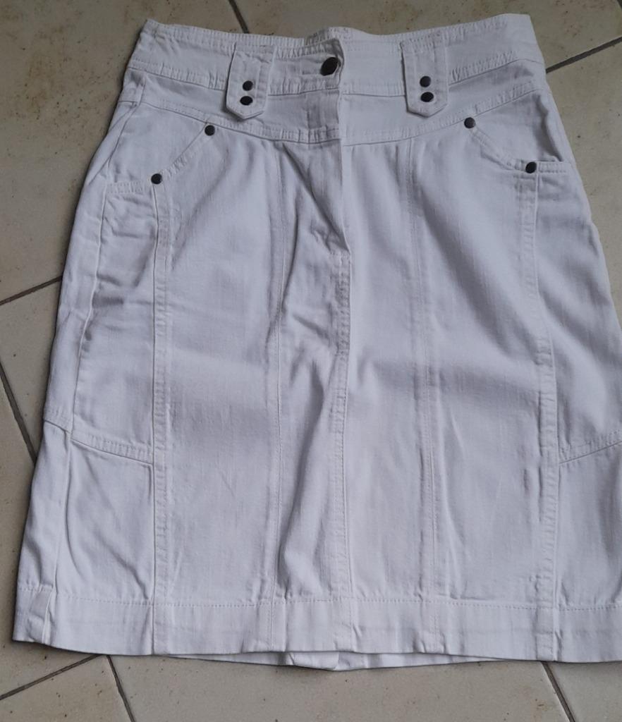 wit jeans rokje mt 36, Ophalen of Verzenden, Gedragen, Maat 36 (S), Wit