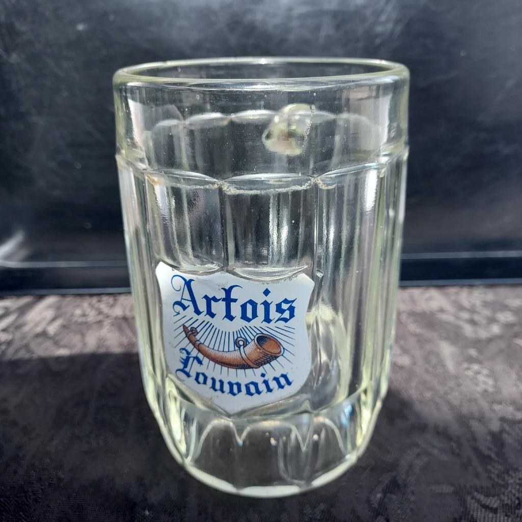 Vintage Artois Louvain bierpul 0,50cl H 13 X B 8,0 cm, Ophalen, Gebruikt, Glas of Glazen, Stella Artois