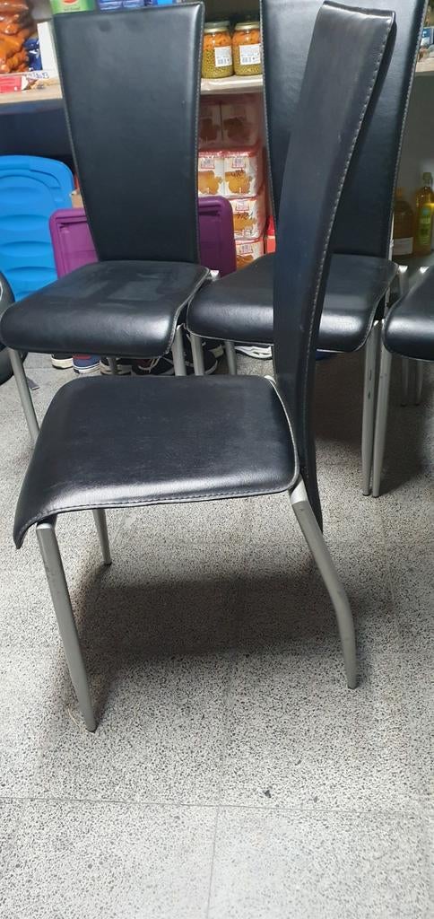 4 stoelen, Ophalen, Gebruikt, Zwart, Vier