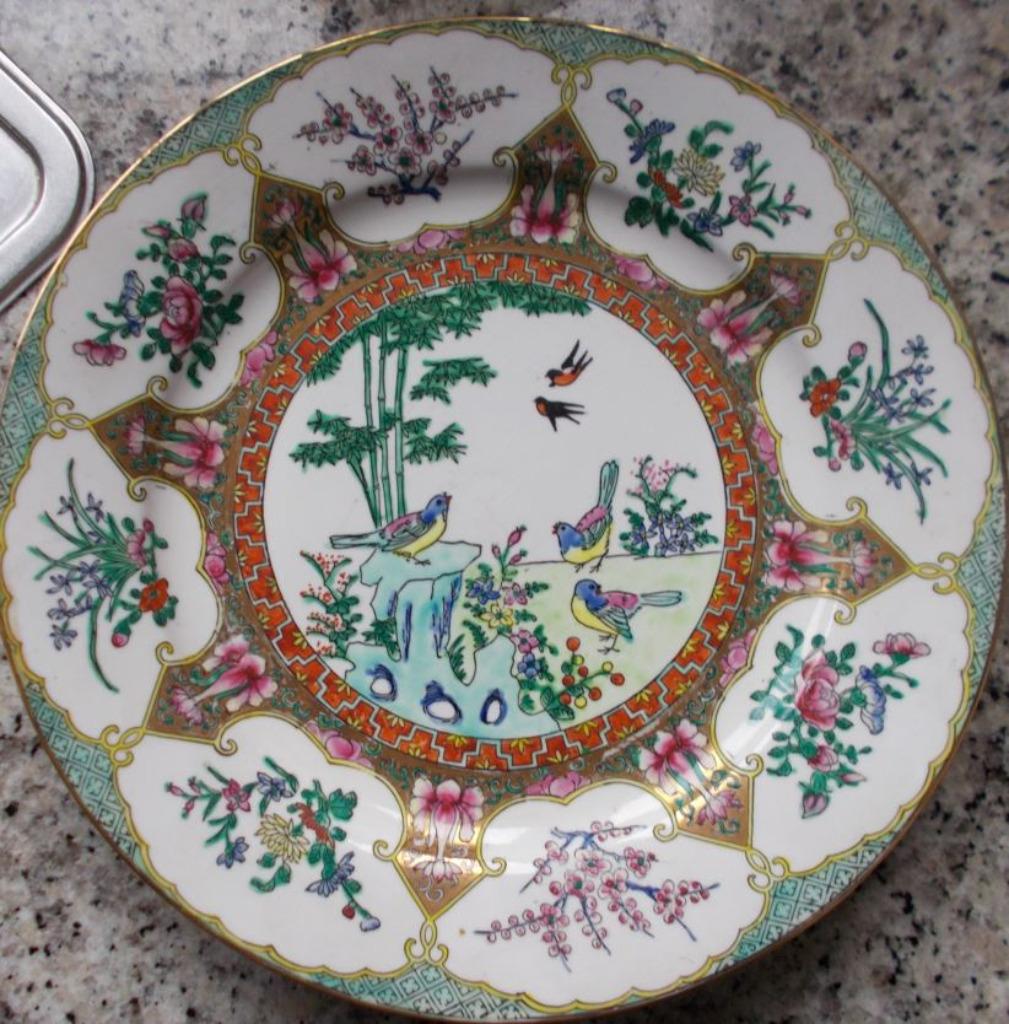 Chinees porceleinen bord fam verte, Antiek en Kunst, Antiek | Porselein, Ophalen of Verzenden