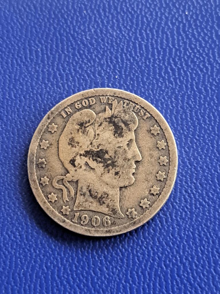 1906 O USA 1/4 dollar en argent La Nouvelle-Orléans, rare, Envoi, Amérique du Nord, Monnaie en vrac, Argent