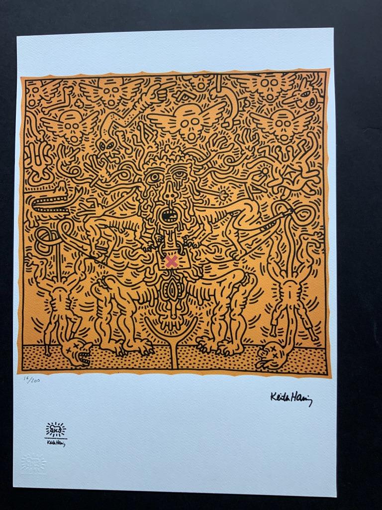 Keith Haring genummerde litho, Antiquités & Art, Art | Lithographies & Sérigraphies, Enlèvement ou Envoi