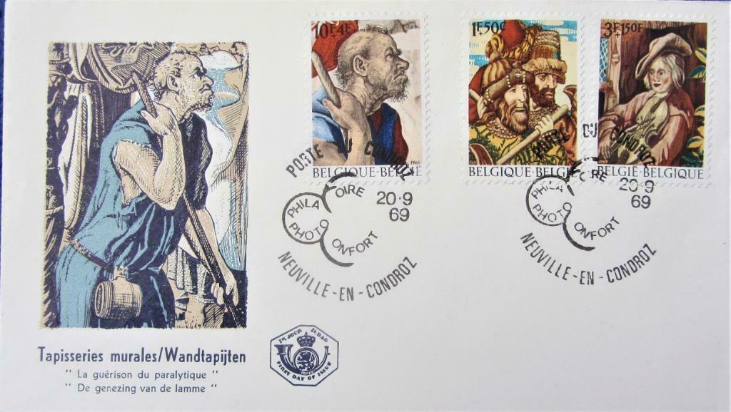 FDC- BELGIË- KUNST- WANDTAPIJTEN, Ophalen of Verzenden, Gestempeld, Overige thema's