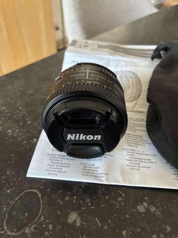 Nikon AF nikkor 50mm f/1.8D lens., Ophalen of Verzenden, Zo goed als nieuw, Standaardlens
