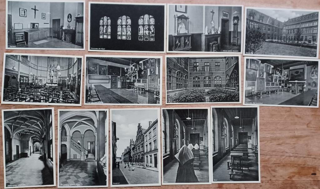 13 x postkaart Antwerpen klooster der Grauwzusters, Ophalen of Verzenden, Gelopen, Antwerpen