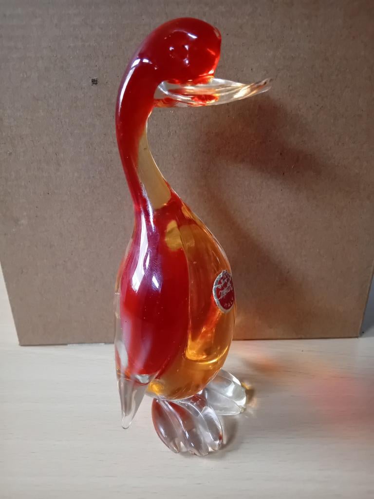Canard murano, Maison & Meubles, Enlèvement ou Envoi, Utilisé, Rouge, Verre