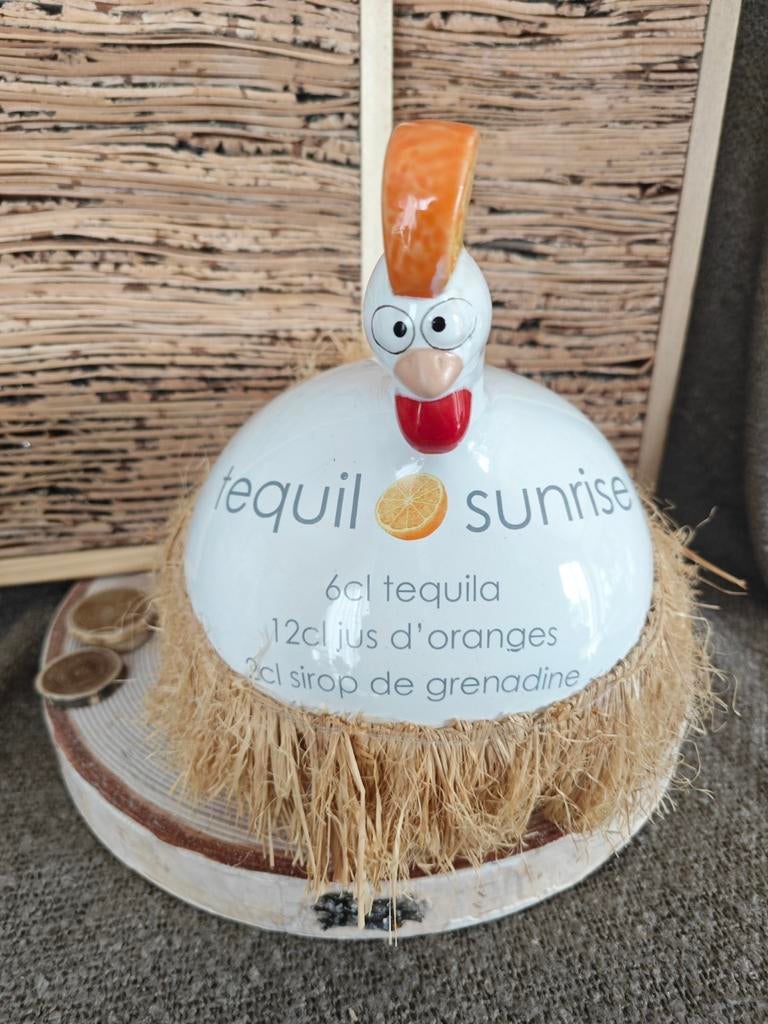 J Line - Poule Céramique Cocktail Orange Tequila Sunrise, Enlèvement ou Envoi, Comme neuf