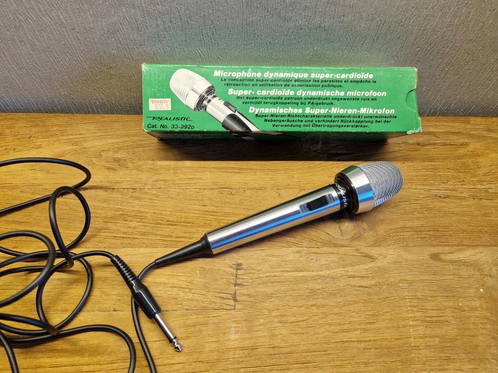 Vintage microphone Realistic Cardioid Dynamic, Musique & Instruments, Enlèvement ou Envoi, Comme neuf