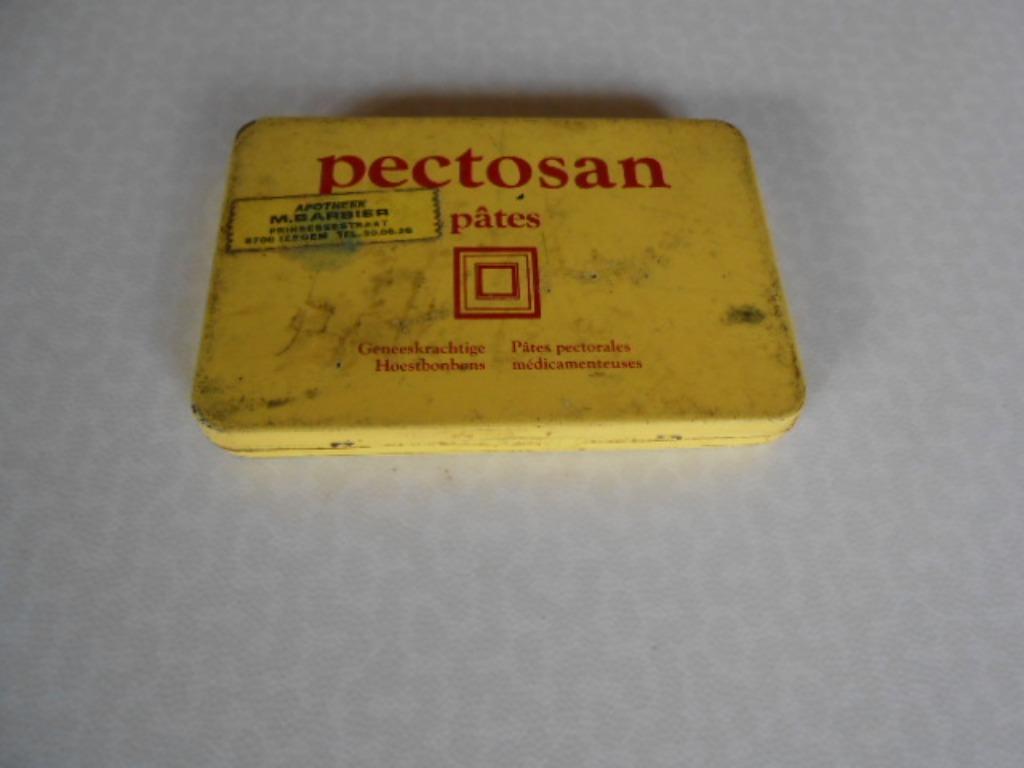 oud blikken doosje Pectosan metaal apotheek Barbier Izegem, Ophalen of Verzenden, Gebruikt, Overige, Overige merken