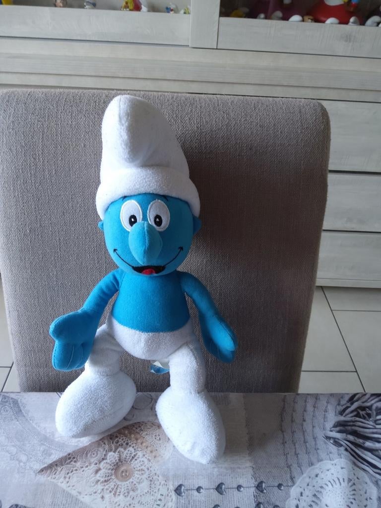 Peluche Schtroumpf Normal, Collections, Schtroumpfs, Enlèvement ou Envoi, Utilisé, Poupée, Figurine ou Peluche