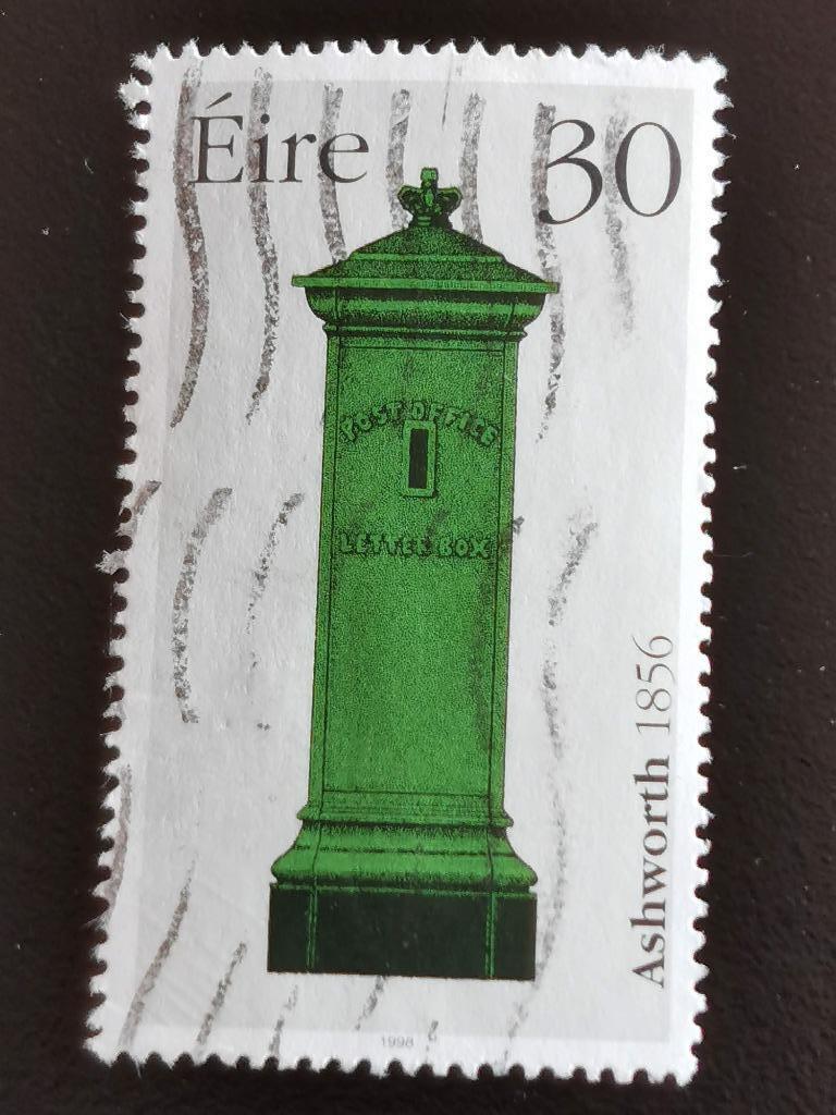 Ierland 1998 - groene Ashworth postbus, Ophalen of Verzenden, Ierland, Gestempeld