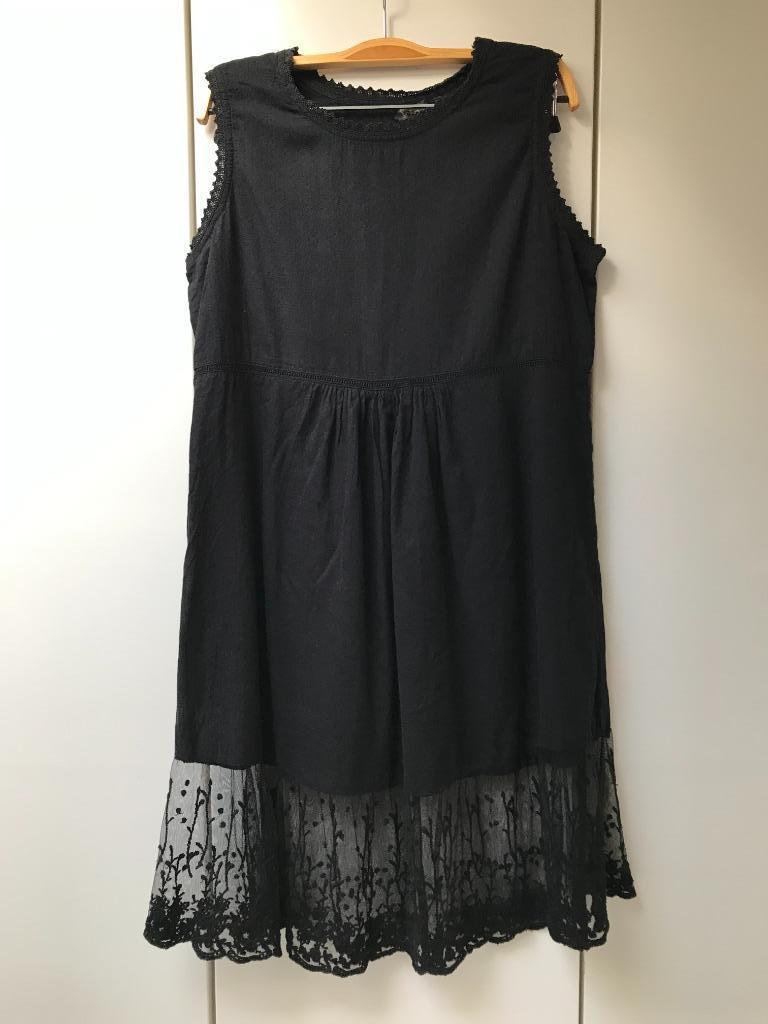 Folia gevoerde zwarte jurk - Maat 2 -, Kleding | Dames, Maat 38/40 (M), Zwart, Ophalen of Verzenden, Zo goed als nieuw