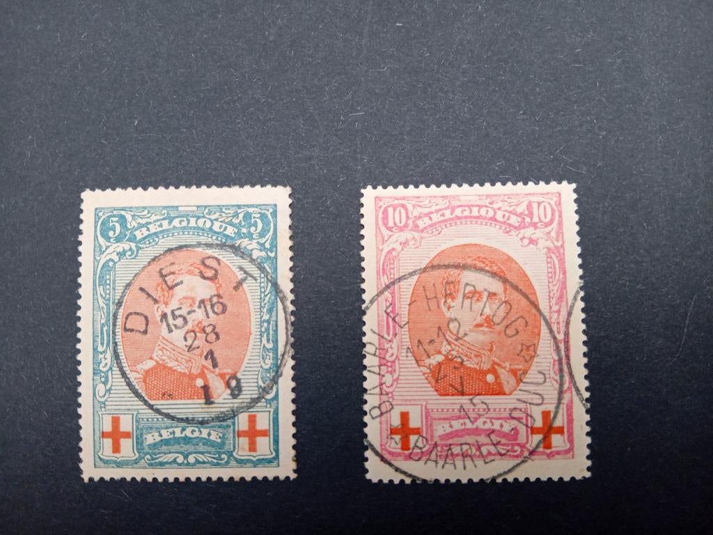 België zegels nr 132/133 gestempeld lot 225B, Ophalen of Verzenden, Gestempeld