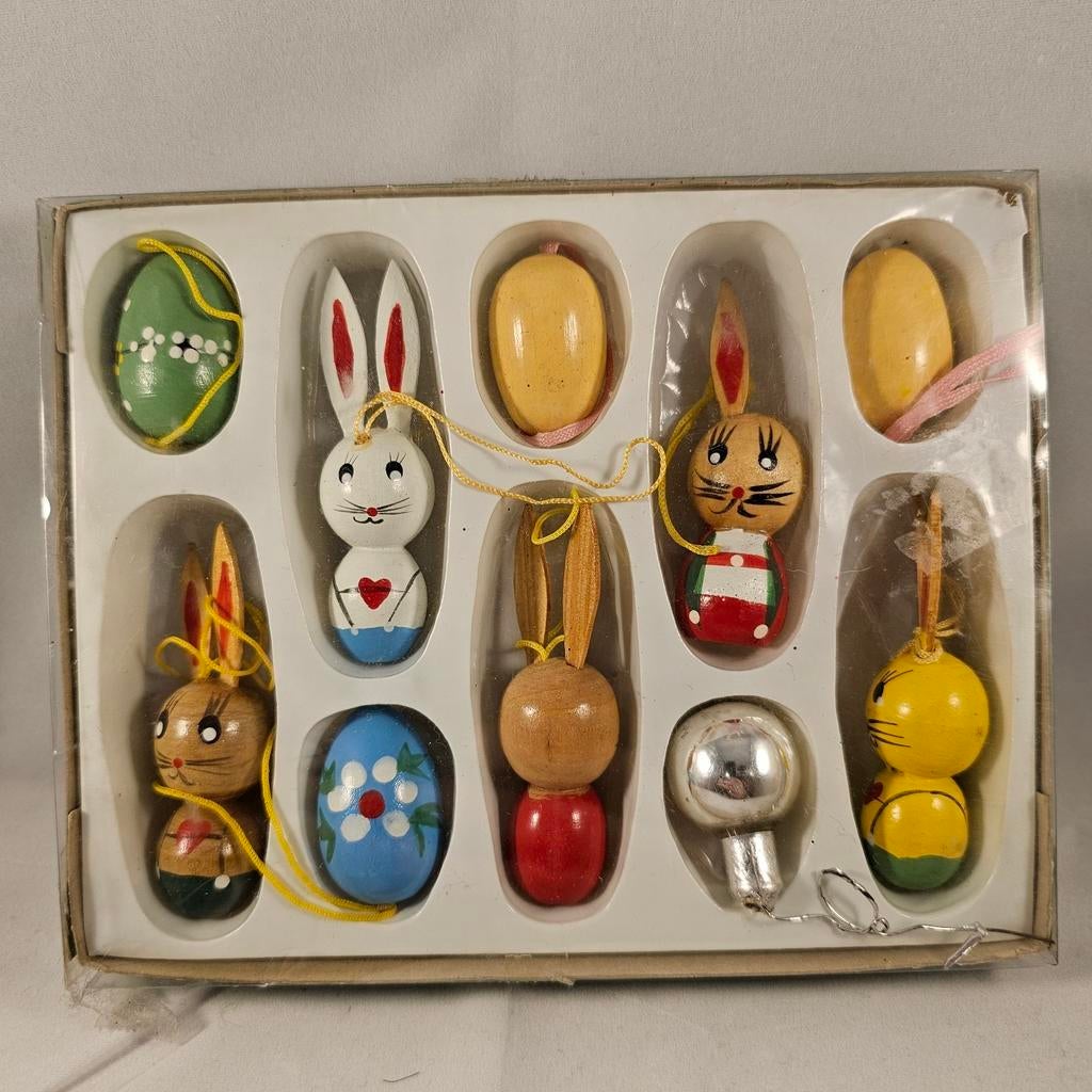 Vintage pasen hangers voor paasboom hout, Ophalen of Verzenden, Zo goed als nieuw