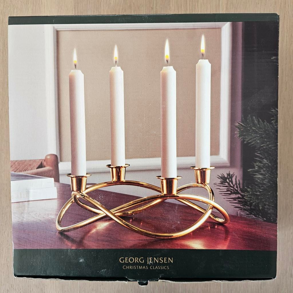 Bougeoir saisonnier Georg Jensen au design danois en acier i, Enlèvement, Neuf, Or, Chandelier