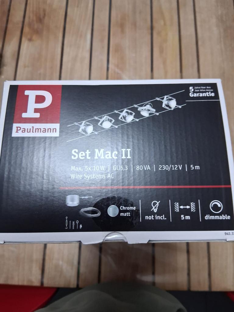 Paulmann kabelsysteem set MacII mat chroom, Enlèvement ou Envoi, Neuf, Spot encastrable ou Spot mural
