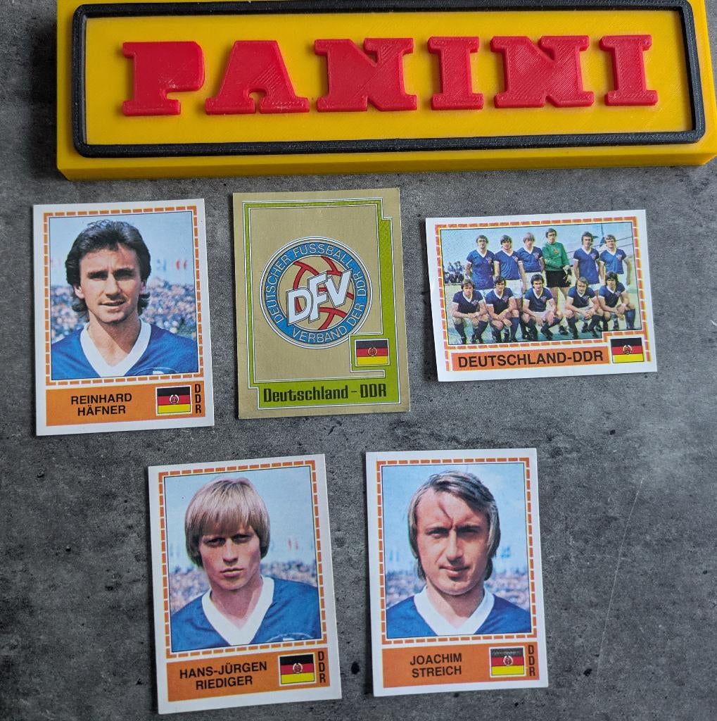 AUTOCOLLANTS PANINI FOOT EUROPE 80 DDR, 5 pièces rares, Envoi, Neuf