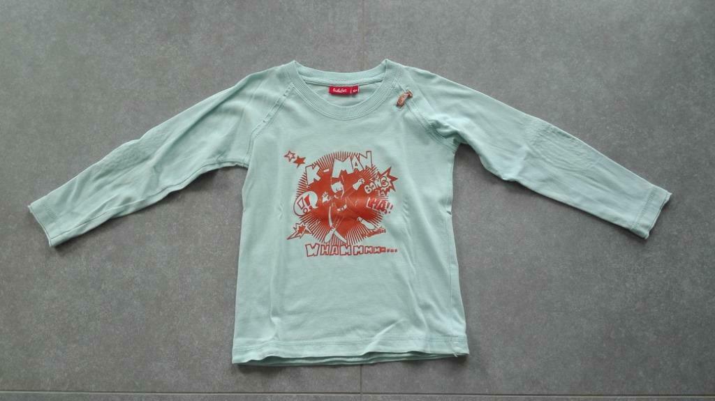 t-shirt lichtblauw lange mouwen maat 104 kiekeboe, Kinderen en Baby's, Ophalen of Verzenden, Gebruikt, Jongen, Shirt of Longsleeve