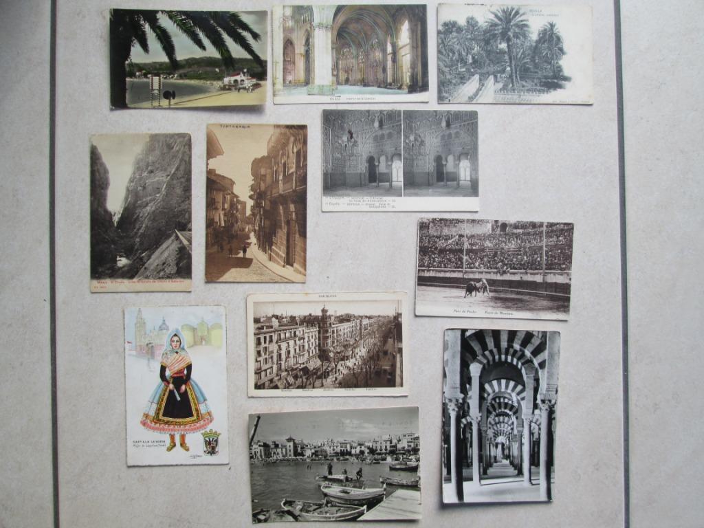lot van 11 oude postkaarten van Spanje, Envoi, Espagne