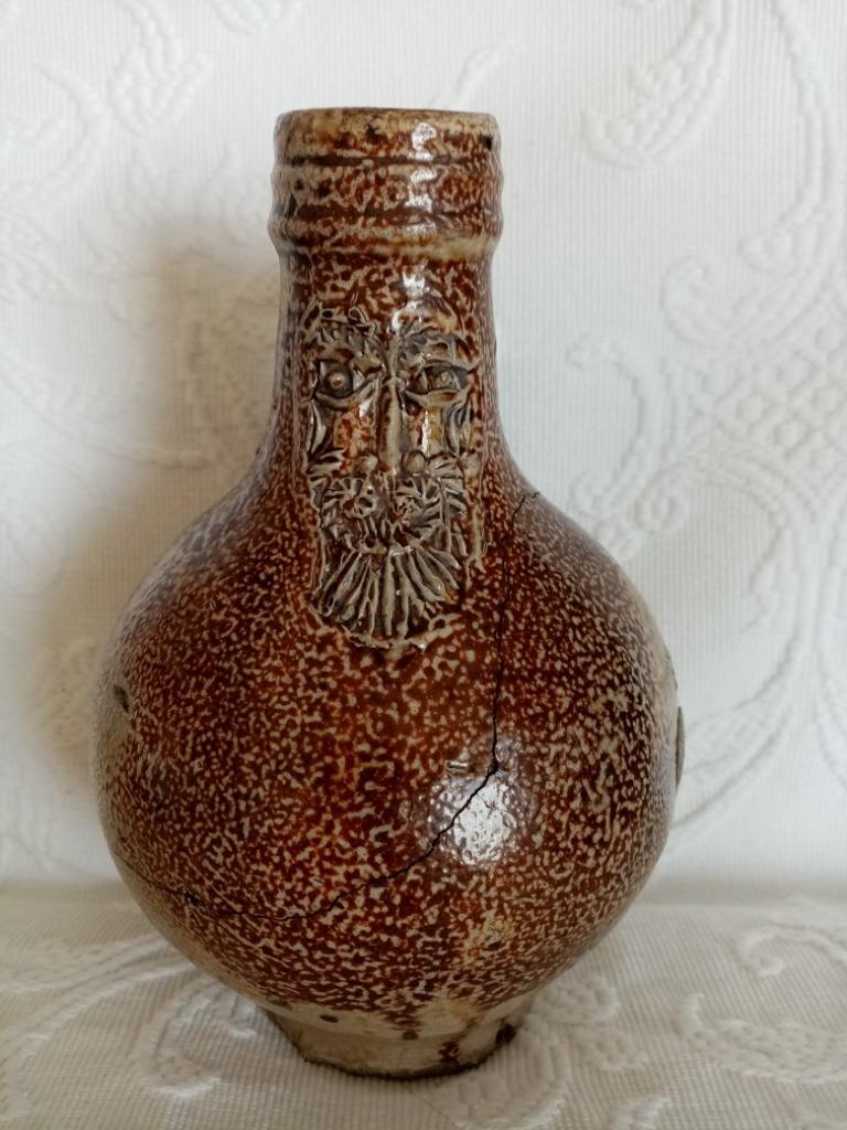 Pichet Bellarmin/Bartmann Allemand grès 16/17siècle 18.50cm, Enlèvement ou Envoi